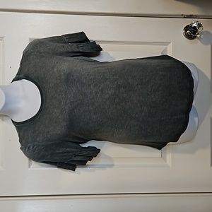 KNOX ROSE, short sleeve tee with ruffled sleeves. Size L